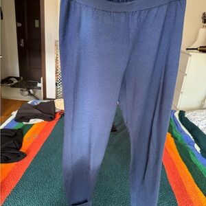 Blue Leggings with Elastic Waistband and Matte Finish